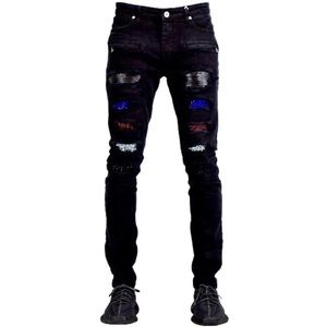 Focus Skinny Stretch Jeans Rhinestones Men’s Size 38x32 (A)